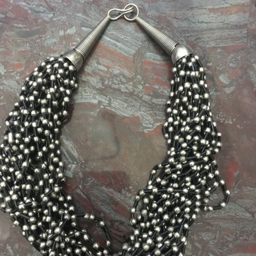 Beautiful Silver and Black Necklace